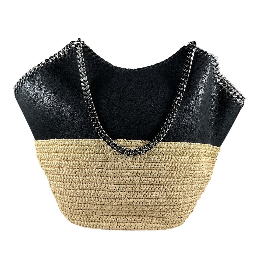 Stella Mccartney Two Tone Black Falabella Tote Bag - Picture 2 of 12